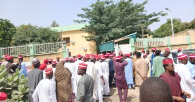 Kwankwasiyya Supporters Storm INEC Office In Kano, Protest Omission Of NDC Governorship Candidate Aminu Gwarzo